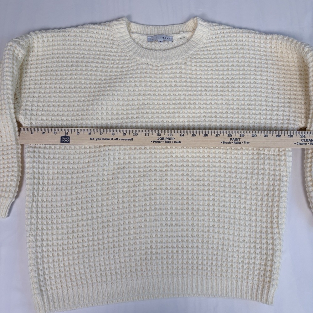 Baltic Born Womens Large Knit Sweater Cream Cottagecore Chic Romantic Oversized - Picture 5 of 7